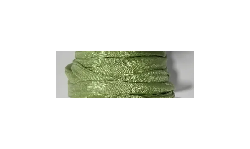 Cinta de seda Natural cosida 5-7mm verde claro / Hilos y Cordones, Hilo de seda