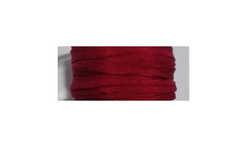Cinta de seda Natural cosida 5-7mm Granate / Hilos y Cordones, Hilo de seda