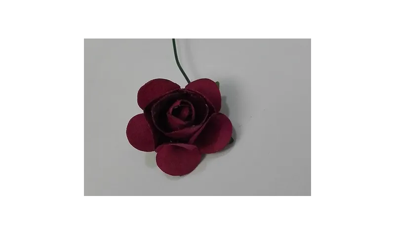 Flor Papel 2cms diámetro Granate / Complementos de Pelo