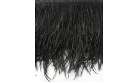 Fleco 1 mt de Pluma Avestruz negro / Cuentas y Plumas
