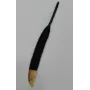 Pluma negra 130mm punta dorada / Cuentas y Plumas