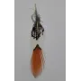 Pluma tigre cola naranja 100mm / Cuentas y Plumas