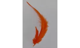 Pluma teñida Naranja 100-130mm / Cuentas y Plumas