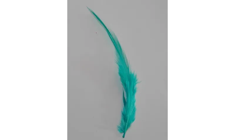Pluma teñida Turquesa 100-130mm / Cuentas y Plumas