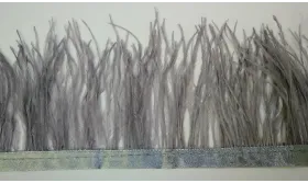 Fleco 100mm Teñido Gris / Cuentas y Plumas