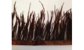 Fleco 100mm Teñido Marrón / Cuentas y Plumas