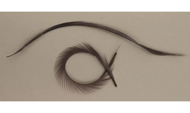 Pluma Rígida 170mm Longitud Gris / Cuentas y Plumas