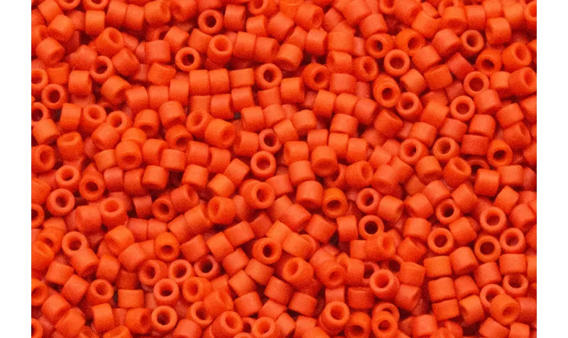 Bolsa 8grs Delica 11/0 Dyed Opq Vermilion Matted Bolsa 8grs Delica 11/0 Dyed Opq Vermilion Matted