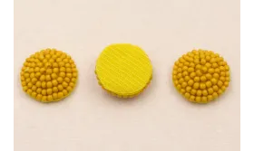 Disco de abalorio de 16mm Amarilo Mostaza / Abalorio pulseras y Collares