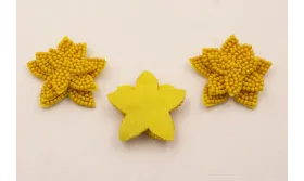 Flor Montada de 40mm diametro Amarillo Mostzaza / Abalorio pulseras y Collares