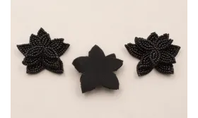 Flor Montada de 40mm diametro Negro / Abalorio pulseras y Collares