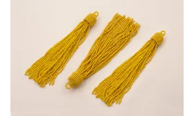 Fleco de Abalorio de 120mm Amarillo Mostaza / Abalorio pulseras y Collares