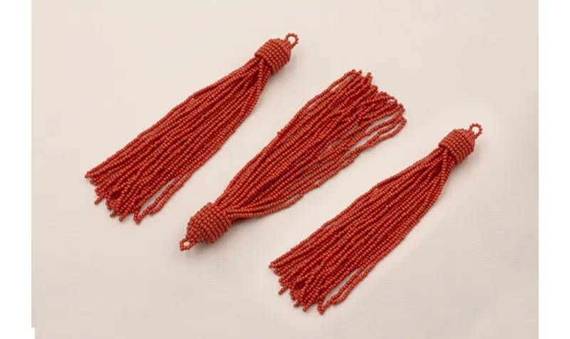 Fleco de Abalorio de 120mm  Coral