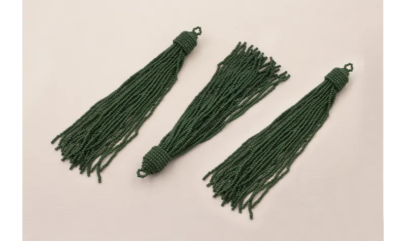 Fleco de Abalorio de 120mm  Verde