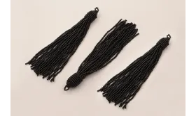 Fleco de Abalorio de 120mm  Negro / Abalorio pulseras y Collares
