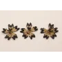 Flor Abalorio de 30mm diametro Negro y Cobre / Abalorio pulseras y Collares