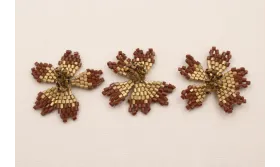Flor Abalorio de 30mm diametro Marrón y Cobre / Abalorio pulseras y Collares