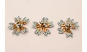 Flor Abalorio de 30mm diametro Agua y Cobre / Abalorio pulseras y Collares