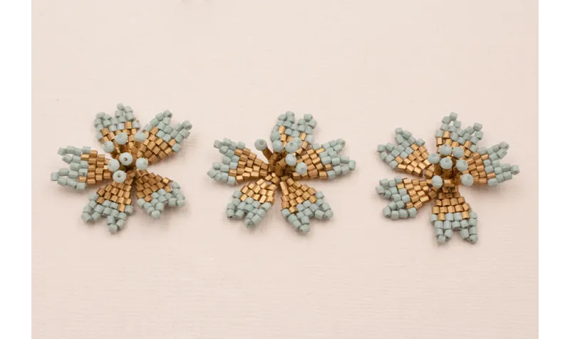 Flor Abalorio de 30mm diametro Agua y Cobre / Abalorio pulseras y Collares