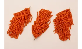 Fleco Cascada de Abalorio 80mm Naranja / Abalorio pulseras y Collares