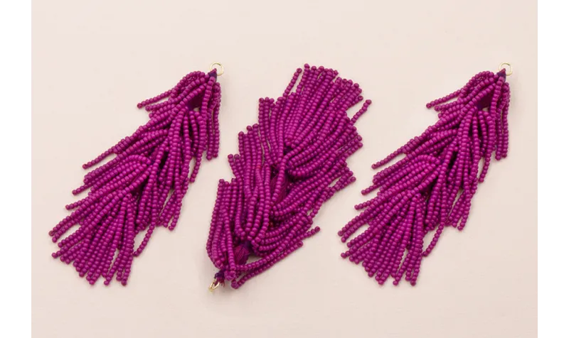 Fleco Cascada de Abalorio 80mm Purpura / Abalorio pulseras y Collares