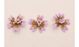 Flor Abalorio de 30mm diametro Lila y Cobre / Abalorio pulseras y Collares