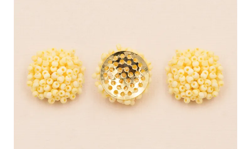 Disco de 20mm abalorio engarzado Amarillo pálido / Abalorio pulseras y Collares