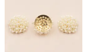 Disco de 20mm abalorio engarzado Perla / Abalorio pulseras y Collares