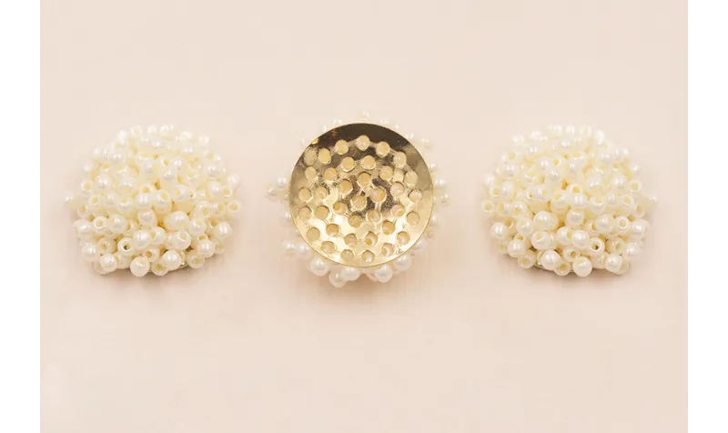 Disco de 20mm abalorio engarzado Perla / Abalorio pulseras y Collares