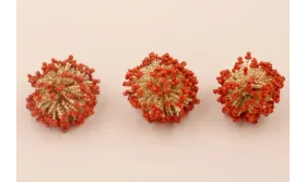 Bola Abalorio de 40mm color crudo y  Coral / Abalorio pulseras y Collares
