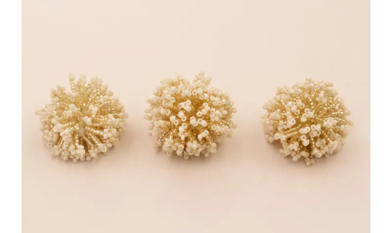 Bola Abalorio de 40mm color crudo y  Crema / Abalorio pulseras y Collares