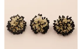 Bola Abalorio de 40mm color crudo y  Negro / Abalorio pulseras y Collares