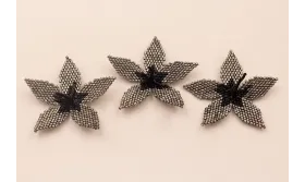 Flor Microtubos de 50mm Plata y Negro / Abalorio pulseras y Collares