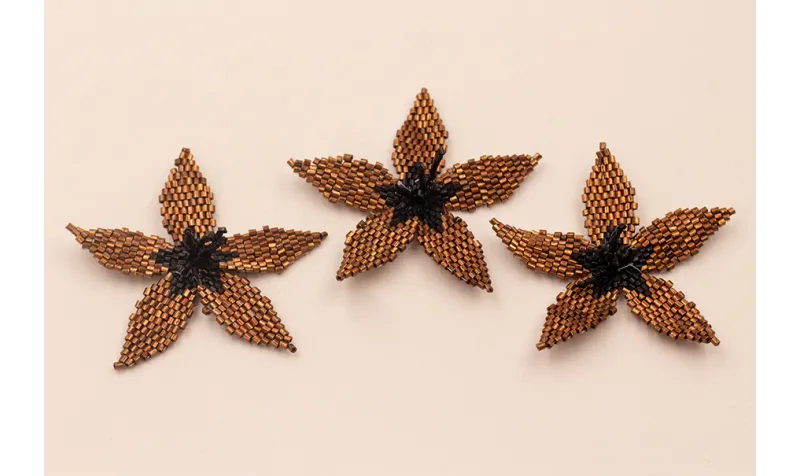 Flor Microtubos de 50mm Cobre y Negro / Abalorio pulseras y Collares