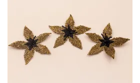 Flor Microtubos de 50mm Bronce y Negro / Abalorio pulseras y Collares