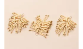 Pompon Abalorio 40mm Crema y Cobre / Abalorio pulseras y Collares