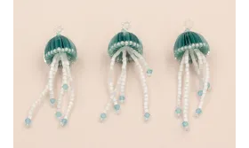 Medusa de Abalorios 50*15mm verde y Blanca / Abalorio pulseras y Collares