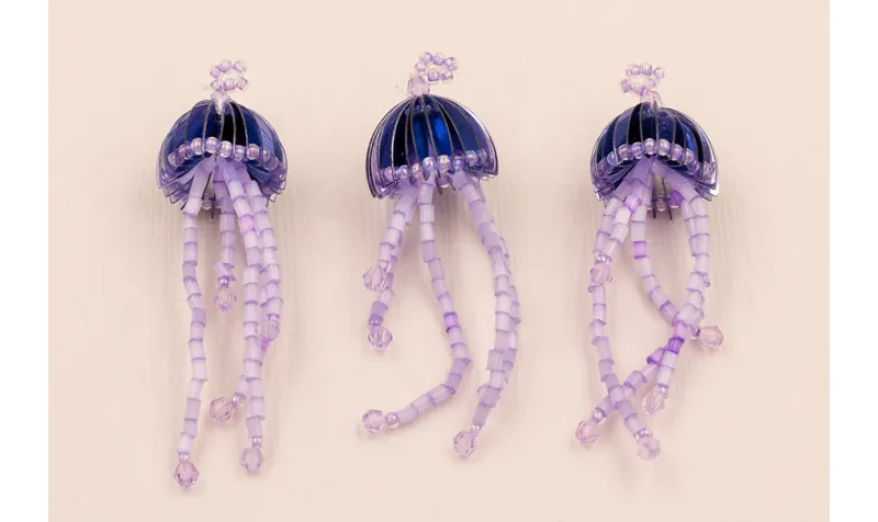 Medusa de Abalorios 50*15mm Morado y lila / Abalorio pulseras y Collares