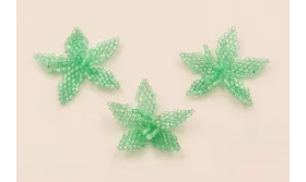 Flor Microtubos de 30mm Verde / Abalorio pulseras y Collares