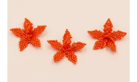 Flor Microtubos de 30mm Naranja / Abalorio pulseras y Collares