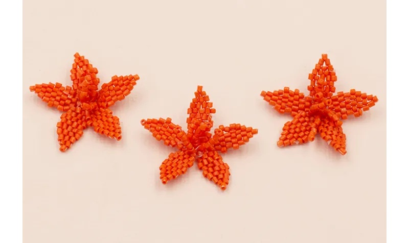 Flor Microtubos de 30mm Naranja / Abalorio pulseras y Collares