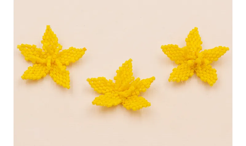 Flor Microtubos de 30mm Amarillo / Abalorio pulseras y Collares
