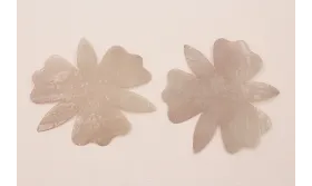 Flor de 80mm Beige traslucido rugoso / Cuentas y Lentejuelas