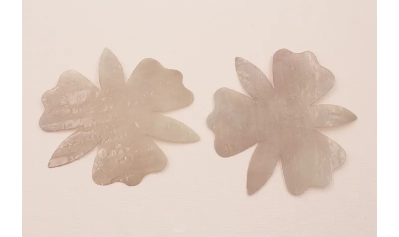 Flor de 80mm Beige traslucido rugoso / Cuentas y Lentejuelas