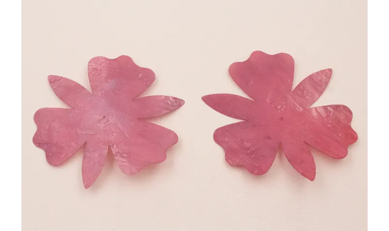 Flor de 80mm Rosa traslucido rugoso