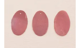 Ovalo 27*12mm Rosa traslucido rugoso / Cuentas y Lentejuelas