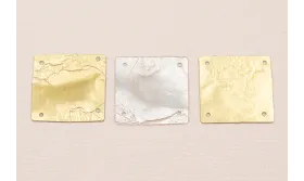 Cuadrado de 20*20mm Oro - Plata Rugoso / Cuentas y Lentejuelas