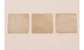 Cuadrado de 20*20mm Beige traslucido rugoso / Cuentas y Lentejuelas