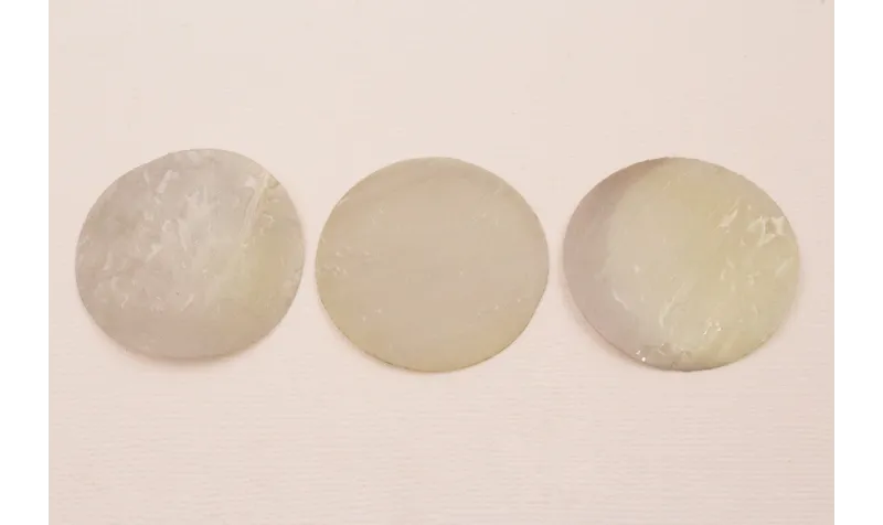 Disco de 40mm Beige traslucido rugoso / Cuentas y Lentejuelas