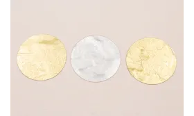 Disco de 40mm Oro - Plata Rugoso / Cuentas y Lentejuelas